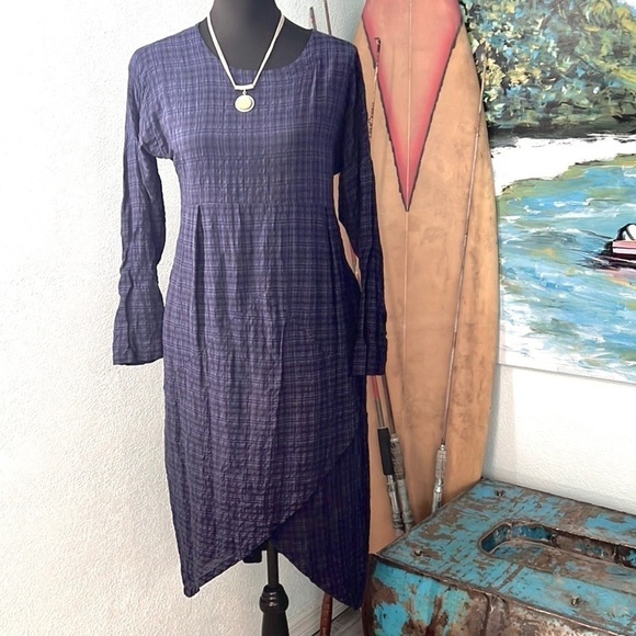 ⭐️Zanzea,Blue Plaid, Asymmetrical Dress, Perfect, Casual, Soft,Pull-On,Size S/M - Picture 1 of 13